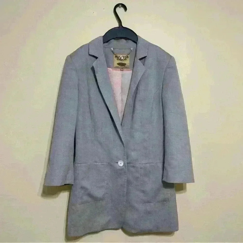 Ted Baker London Working Title Tailored Jacket Blazer Light Gray size 0 Wool